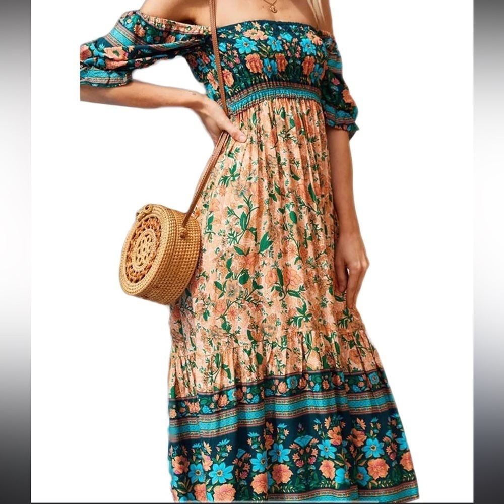 UIMLK | Milkmaid Floral Dress | On or Off the Shoulder | size S